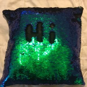 Mermaid Sequence Green/Purple Throw Pillow